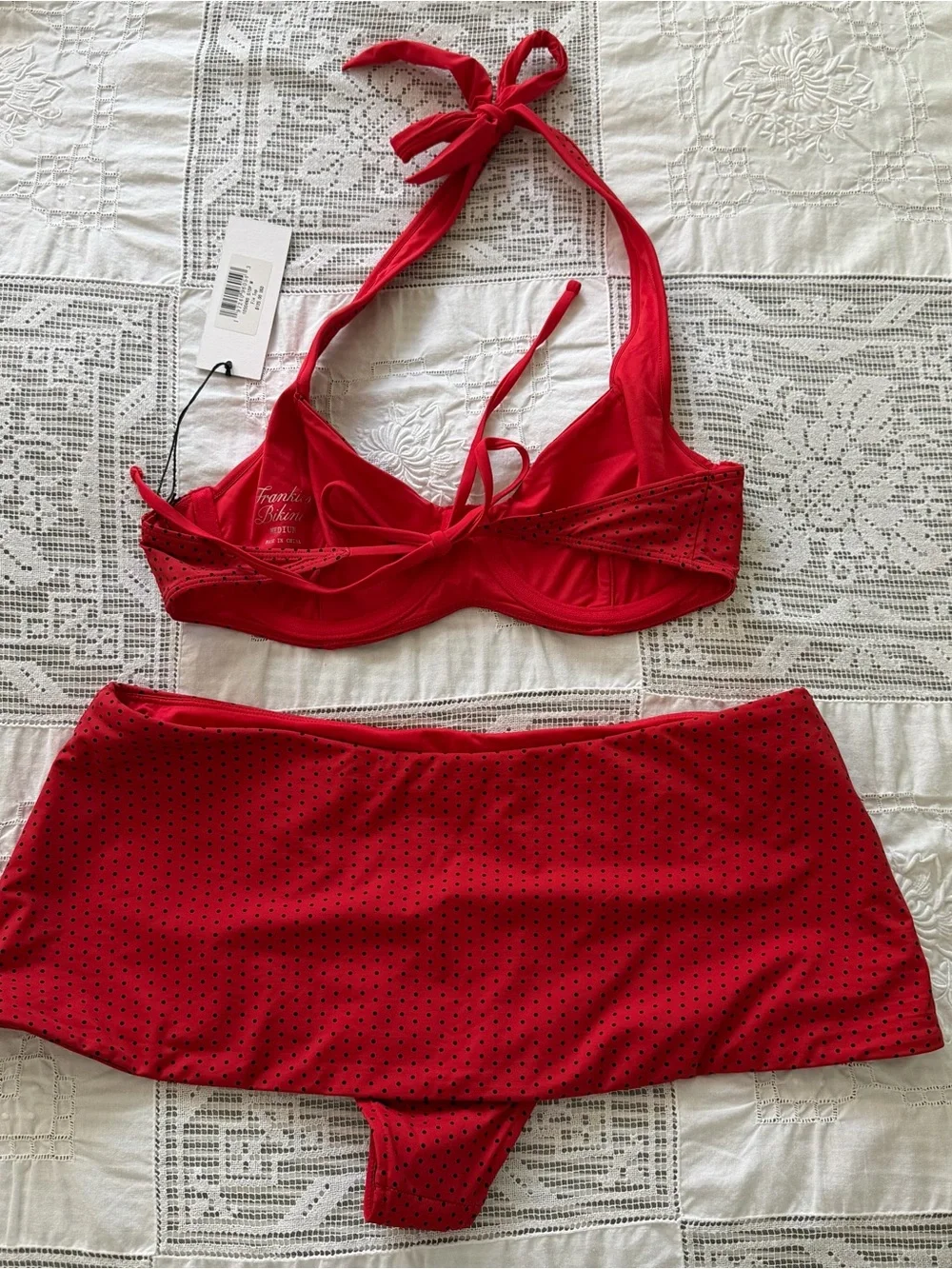 RARE frankie's bikinis fin top and clover swim skirt set